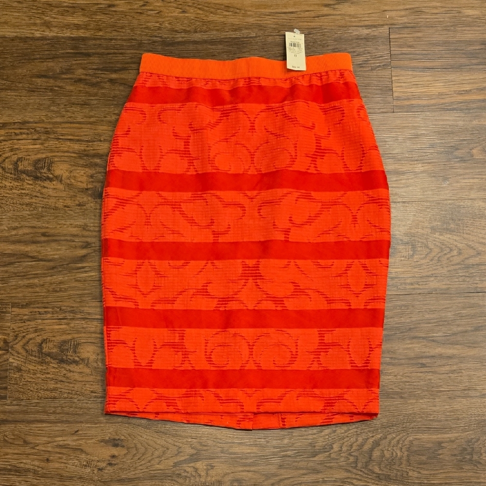 Ann Taylor Vibrant Coral Pencil Skirt